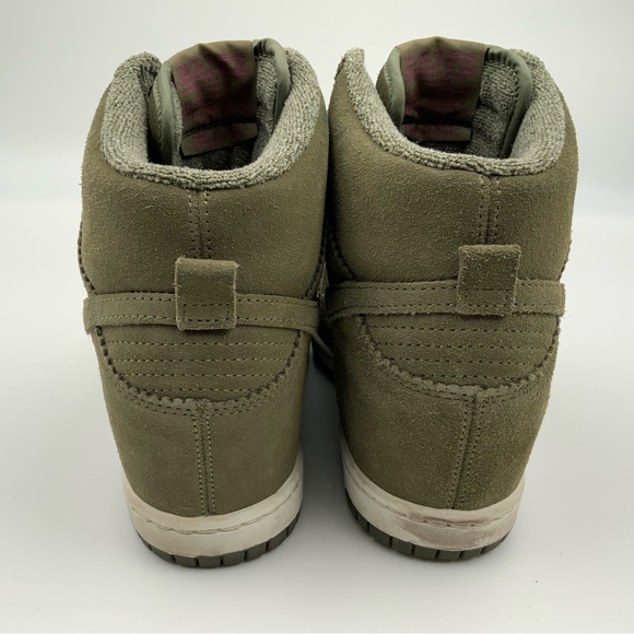Nike Dunk Sky High Olive Green Suede Hidden Wedge Sneakers. Women’s Size 8. - Picture 7 of 10